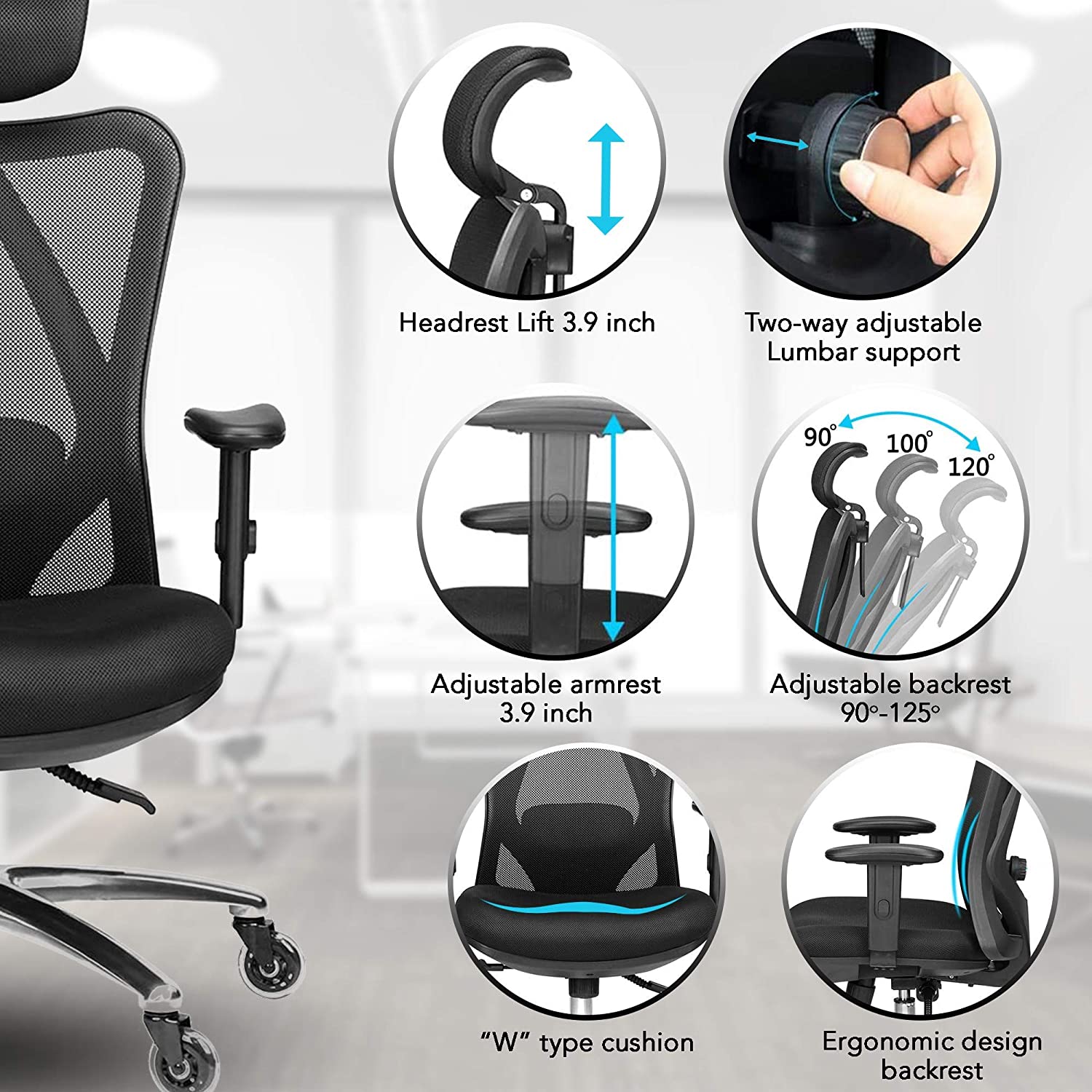 Duramont ergonomic adjustable 2024 office chair manual